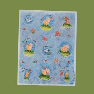 10/$25 Vintage Christian Sticker Sheet Early 90s Lambs, Blessings